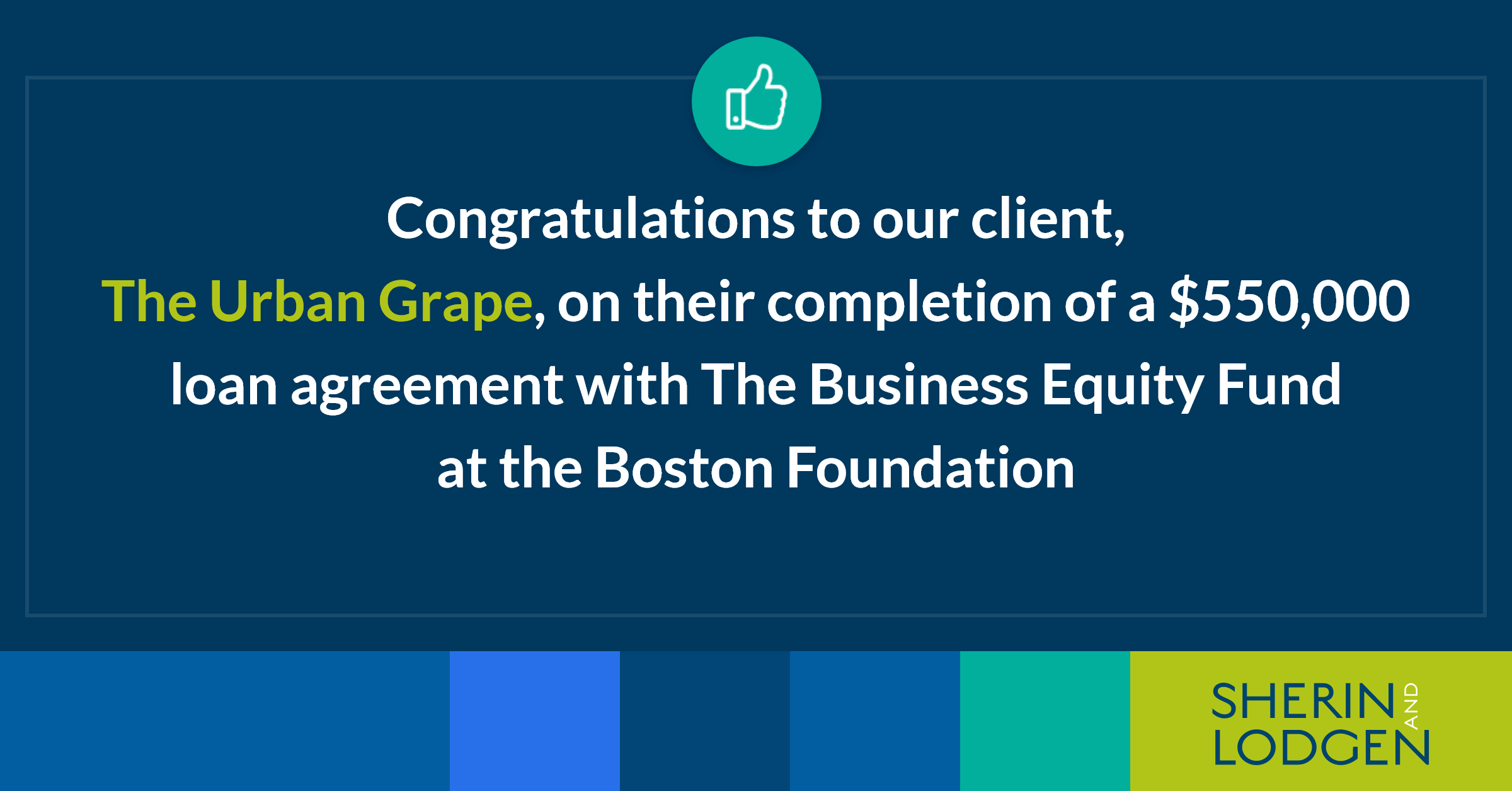Congratulations to our client, The Urban Grape, on their completion of