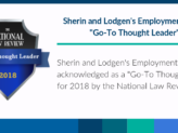 A slide that says " Sherin and Lodgen's Employment Blog, Go-To Thought Leader" of 2018.