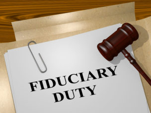 3D illustration of "FIDUCIARY DUTY" title on legal document