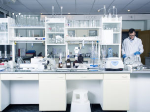 man in a research laboratory