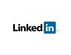 "Linked in" logo on a white background.