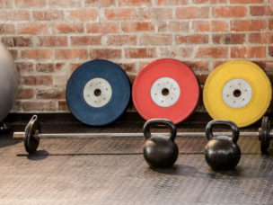 Exercising equipment arranged at the gym