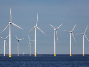 Offshore farm windturbines near Dutch coast