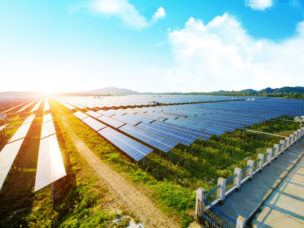 Photovoltaic panels for renewable electric production, Navarra, Aragon, Spain.