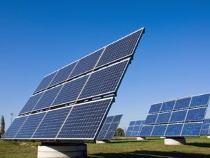 solar panels in meadow