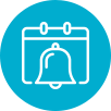 Bell in calendar image event icon